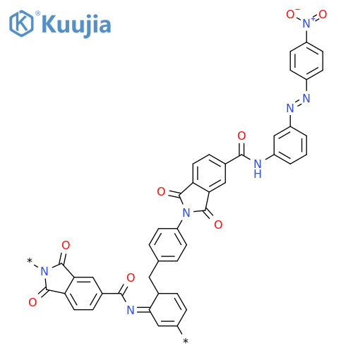 Poly[(1,3-dihydro-1,3-dioxo-2H-isoindole-2,5-diyl)carbonylimino[[(4-nitrophenyl)azo]-1,3-phenylene]iminocarbonyl(1,3-dihydro-1,3-dioxo-2H-isoindole-5,2-diyl)-1,4-phenylenemethylene-1,4-phenylene] structure
