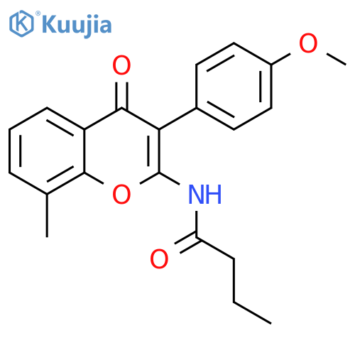 N-3-(4-methoxyphenyl)-8-methyl-4-oxo-4H-chromen-2-ylbutanamide structure