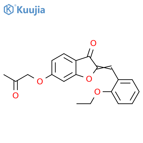 (2Z)-2-(2-ethoxyphenyl)methylidene-6-(2-oxopropoxy)-2,3-dihydro-1-benzofuran-3-one structure