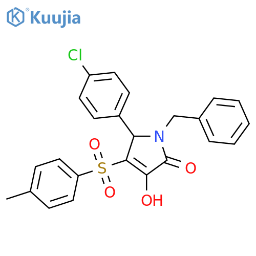 1-benzyl-5-(4-chlorophenyl)-3-hydroxy-4-(4-methylbenzenesulfonyl)-2,5-dihydro-1H-pyrrol-2-one structure