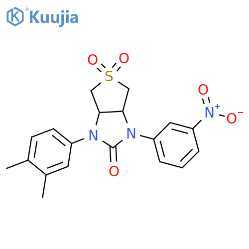 1-(3,4-dimethylphenyl)-3-(3-nitrophenyl)-hexahydro-1H-5lambda6-thieno3,4-dimidazole-2,5,5-trione structure