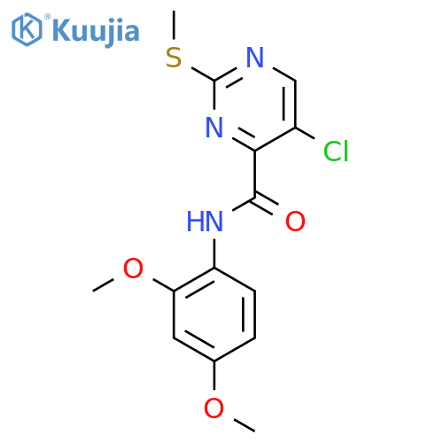 5-chloro-N-(2,4-dimethoxyphenyl)-2-(methylsulfanyl)pyrimidine-4-carboxamide structure