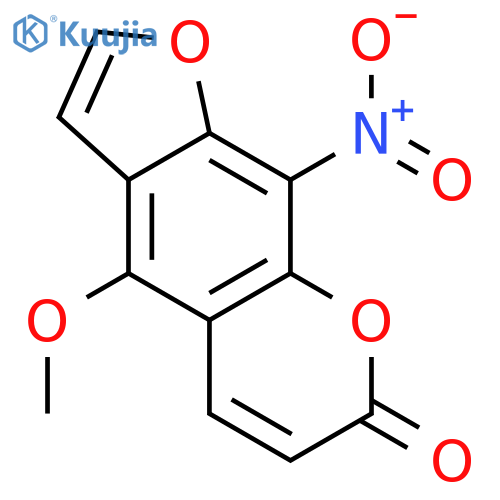 7H-Furo[3,2-g][1]benzopyran-7-one, 4-methoxy-9-nitro- structure