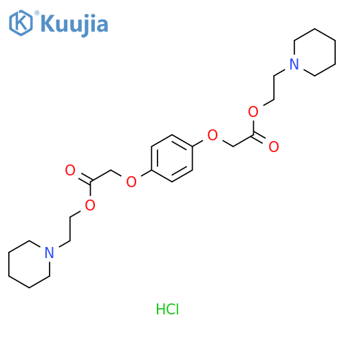 Acetic acid, 2,2'-[1,4-phenylenebis(oxy)]bis-, bis[2-(1-piperidinyl)ethyl]ester, dihydrochloride structure
