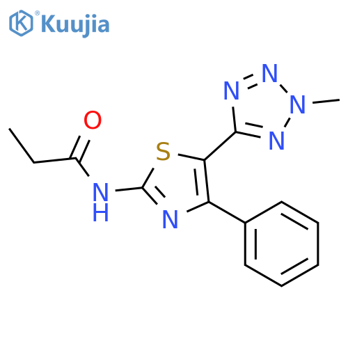 Propanamide, N-[5-(2-methyl-2H-tetrazol-5-yl)-4-phenyl-2-thiazolyl]- structure