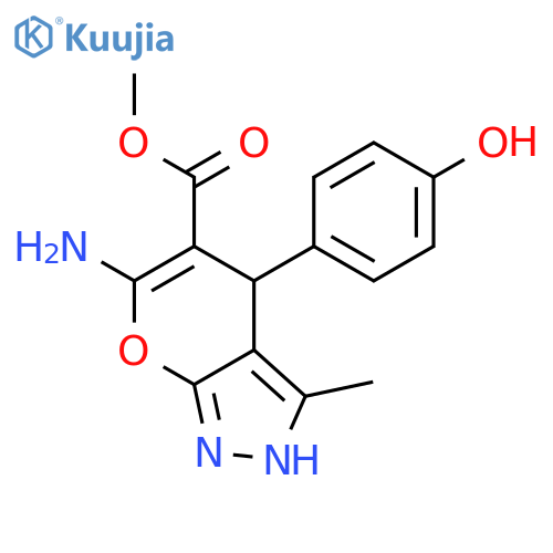 Methyl 6-Amino-4-(4-Hydroxyphenyl)-3-Methyl-1,4-Dihydropyrano2,3-CPyrazole-5-Carboxylate structure