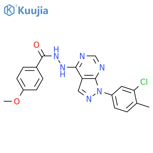 N'-1-(3-chloro-4-methylphenyl)-1H-pyrazolo3,4-dpyrimidin-4-yl-4-methoxybenzohydrazide structure