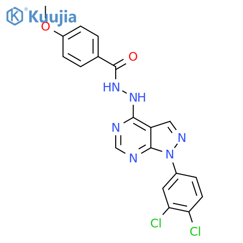 N'-1-(3,4-dichlorophenyl)-1H-pyrazolo3,4-dpyrimidin-4-yl-4-methoxybenzohydrazide structure