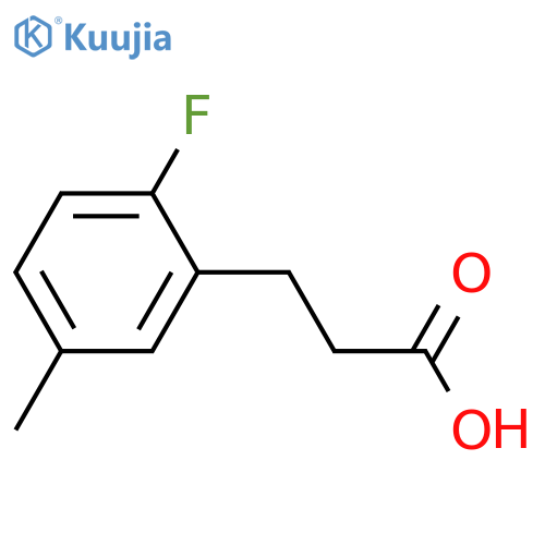 3-(2-fluoro-5-methylphenyl)propanoic acid structure