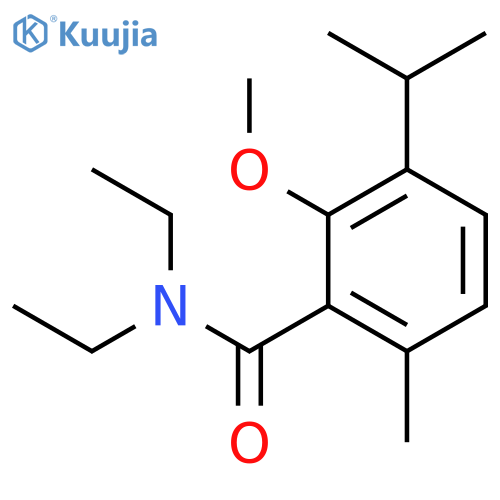 Benzamide, N,N-diethyl-2-methoxy-6-methyl-3-(1-methylethyl)- structure