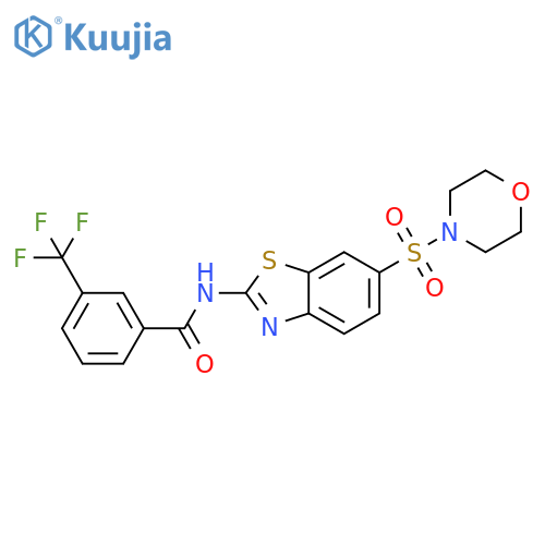 N-6-(morpholine-4-sulfonyl)-1,3-benzothiazol-2-yl-3-(trifluoromethyl)benzamide structure