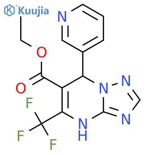 ethyl 7-(pyridin-3-yl)-5-(trifluoromethyl)-4H,7H-1,2,4triazolo1,5-apyrimidine-6-carboxylate structure