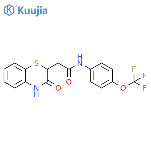 2-(3-oxo-3,4-dihydro-2H-1,4-benzothiazin-2-yl)-N-4-(trifluoromethoxy)phenylacetamide structure
