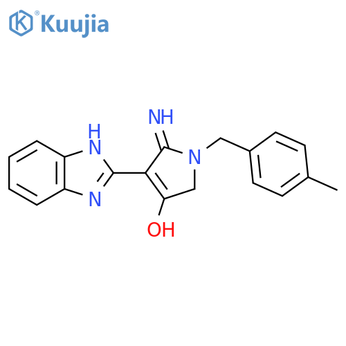 5-amino-4-(1H-1,3-benzodiazol-2-yl)-1-(4-methylphenyl)methyl-2,3-dihydro-1H-pyrrol-3-one structure
