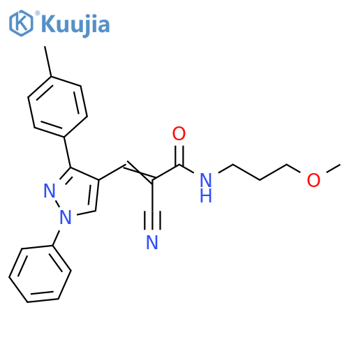 2-Cyano-N-(3-methoxypropyl)-3-[3-(4-methylphenyl)-1-phenyl-1H-pyrazol-4-yl]-2-propenamide structure
