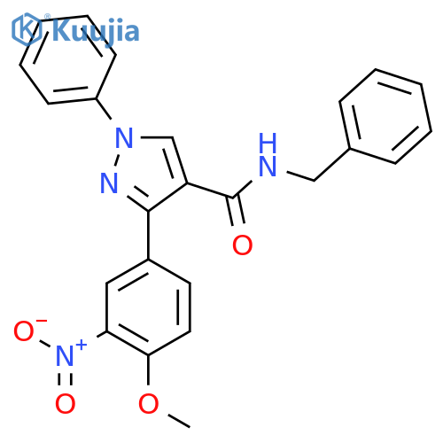 N-benzyl-3-(4-methoxy-3-nitrophenyl)-1-phenyl-1H-pyrazole-4-carboxamide structure