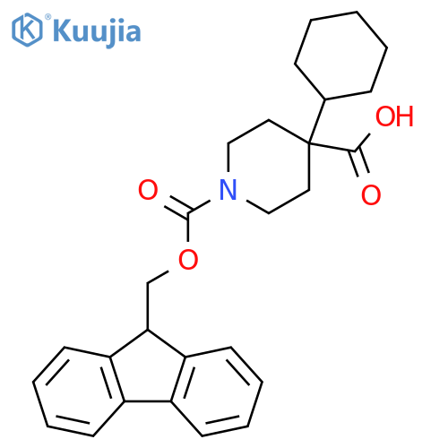 Fmoc-4-cyclohexyl-piperidine-4-carboxylic acid structure