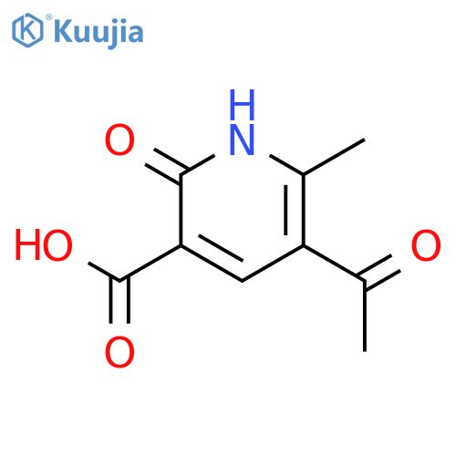 5-Acetyl-6-methyl-2-oxo-1,2-dihydropyridine-3-carboxylic acid structure