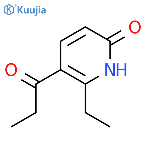 2(1H)-Pyridinone, 6-ethyl-5-(1-oxopropyl)- structure