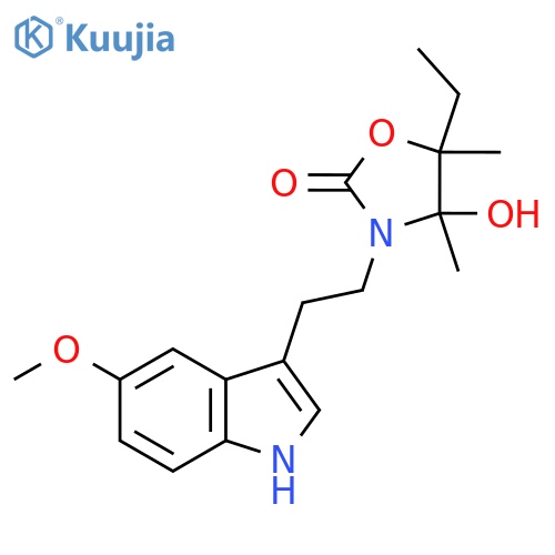 5-ethyl-4-hydroxy-3-[2-(5-methoxy-1H-indol-3-yl)ethyl]-4,5-dimethyl-1,3-oxazolidin-2-one structure