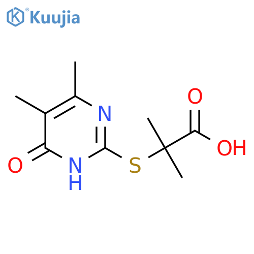 2-(4,5-Dimethyl-6-oxo-1,6-dihydro-pyrimidin-2-ylsulfanyl)-2-methyl-propionic acid structure