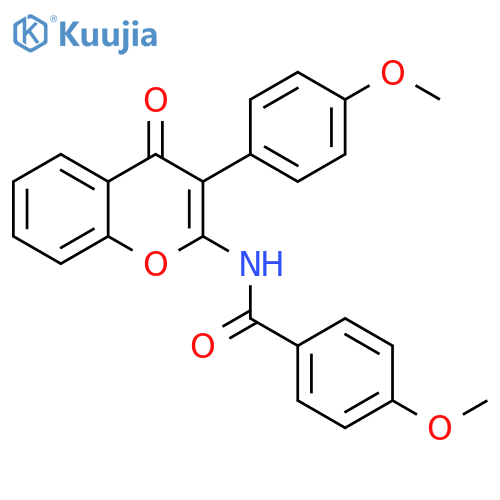 4-methoxy-N-3-(4-methoxyphenyl)-4-oxo-4H-chromen-2-ylbenzamide structure