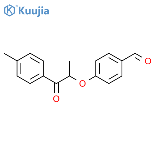 4-1-Methyl-2-(4-methylphenyl)-2-oxoethoxybenzaldehyde structure