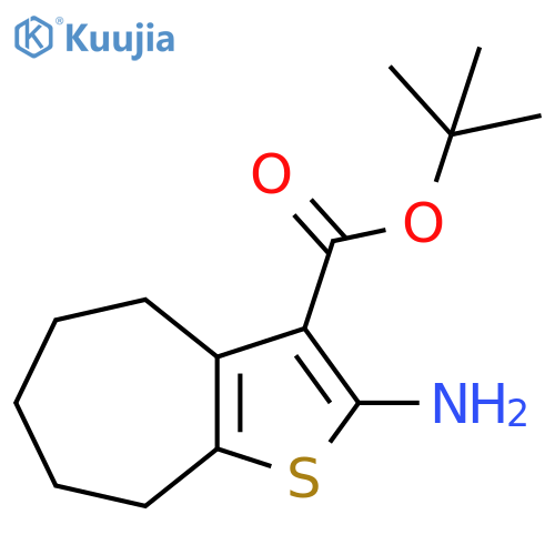 4H-Cyclohepta[b]thiophene-3-carboxylic acid, 2-amino-5,6,7,8-tetrahydro-, 1,1-dimethylethyl ester structure