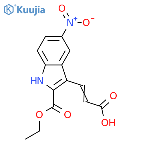 ETHYL 3-(2-CARBOXY-VINYL)-5-NITRO-1H-INDOLE-2-CARBOXYLATE structure