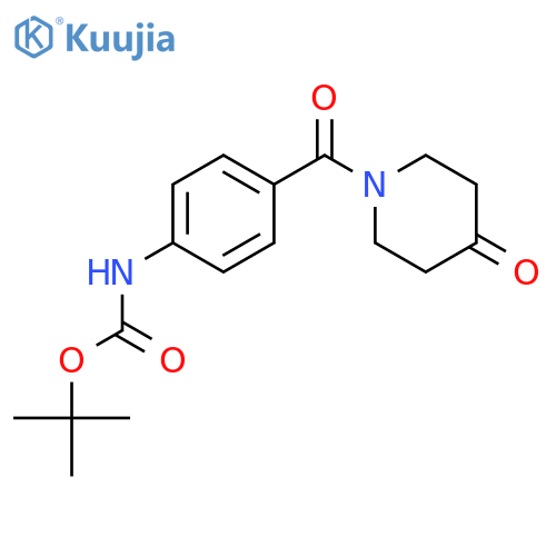 Carbamic acid,[4-[(4-oxo-1-piperidinyl)carbonyl]phenyl]-, 1,1-dimethylethyl ester (9CI) structure