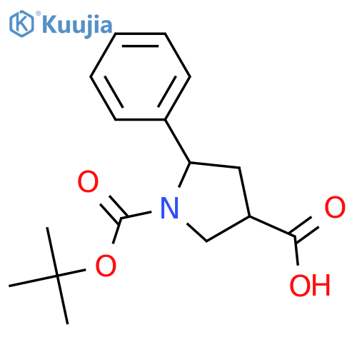 1-[(tert-butoxy)carbonyl]-5-phenylpyrrolidine-3-carboxylic acid structure