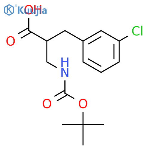 3-{(tert-butoxy)carbonylamino}-2-(3-chlorophenyl)methylpropanoic acid structure