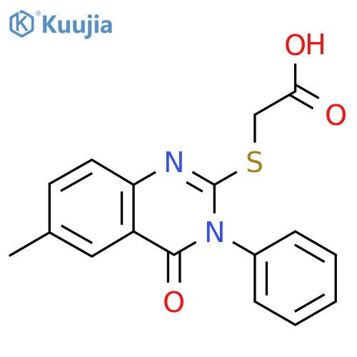 (6-Methyl-4-oxo-3-phenyl-3,4-dihydro-quinazolin-2-ylsulfanyl)-acetic acid structure