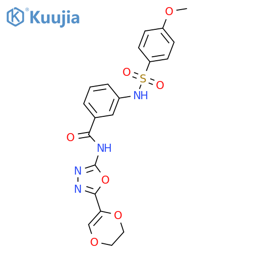 N-5-(5,6-dihydro-1,4-dioxin-2-yl)-1,3,4-oxadiazol-2-yl-3-(4-methoxybenzenesulfonamido)benzamide structure