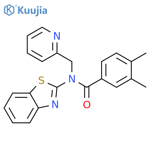 N-(1,3-benzothiazol-2-yl)-3,4-dimethyl-N-(pyridin-2-yl)methylbenzamide structure