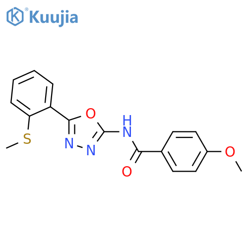 4-methoxy-N-{5-2-(methylsulfanyl)phenyl-1,3,4-oxadiazol-2-yl}benzamide structure