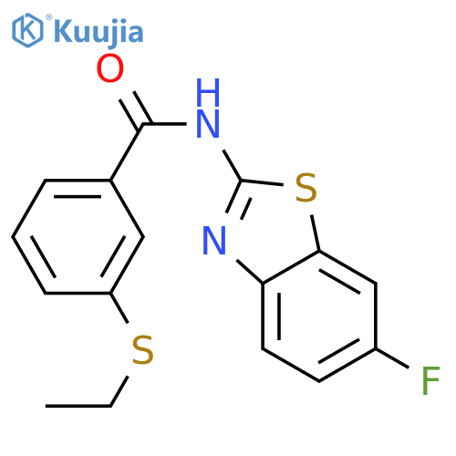 3-(ethylsulfanyl)-N-(6-fluoro-1,3-benzothiazol-2-yl)benzamide structure