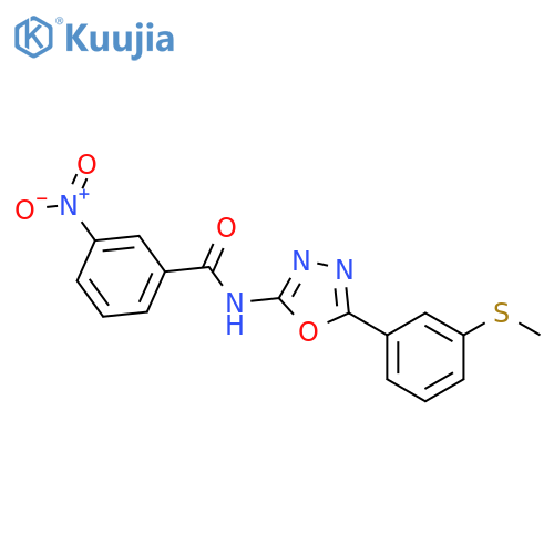 N-{5-3-(methylsulfanyl)phenyl-1,3,4-oxadiazol-2-yl}-3-nitrobenzamide structure