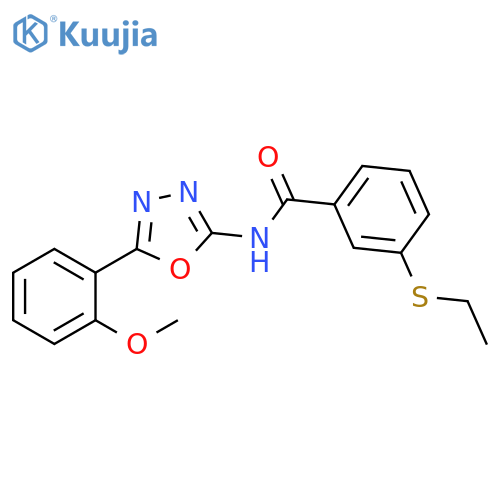 3-(ethylsulfanyl)-N-5-(2-methoxyphenyl)-1,3,4-oxadiazol-2-ylbenzamide structure