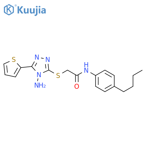 2-{4-amino-5-(thiophen-2-yl)-4H-1,2,4-triazol-3-ylsulfanyl}-N-(4-butylphenyl)acetamide structure