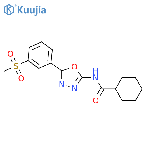N-5-(3-methanesulfonylphenyl)-1,3,4-oxadiazol-2-ylcyclohexanecarboxamide structure