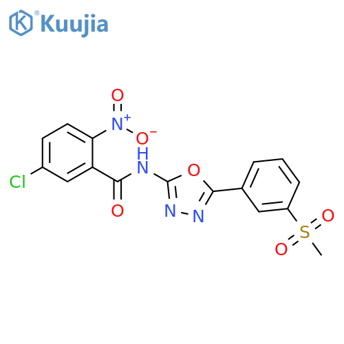 5-chloro-N-5-(3-methanesulfonylphenyl)-1,3,4-oxadiazol-2-yl-2-nitrobenzamide structure