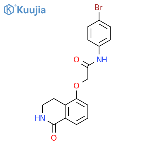 N-(4-bromophenyl)-2-(1-oxo-1,2,3,4-tetrahydroisoquinolin-5-yl)oxyacetamide structure