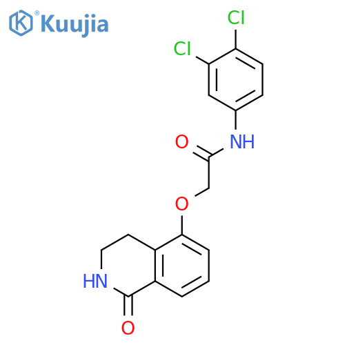 N-(3,4-dichlorophenyl)-2-(1-oxo-1,2,3,4-tetrahydroisoquinolin-5-yl)oxyacetamide structure