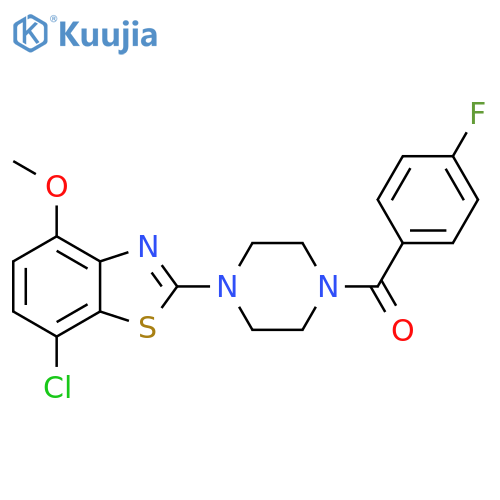 7-chloro-2-4-(4-fluorobenzoyl)piperazin-1-yl-4-methoxy-1,3-benzothiazole structure