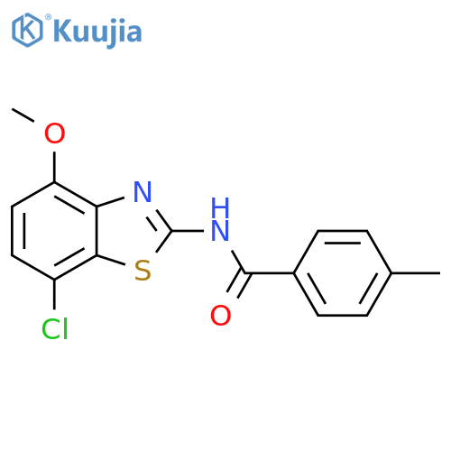 N-(7-chloro-4-methoxy-1,3-benzothiazol-2-yl)-4-methylbenzamide structure