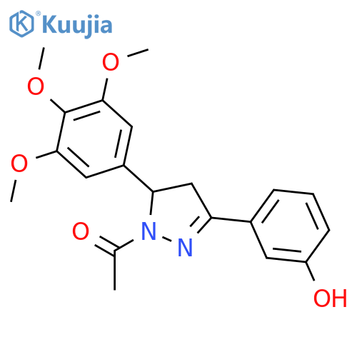 1-3-(3-hydroxyphenyl)-5-(3,4,5-trimethoxyphenyl)-4,5-dihydro-1H-pyrazol-1-ylethan-1-one structure