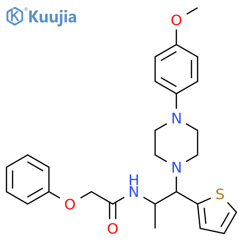 N-{1-4-(4-methoxyphenyl)piperazin-1-yl-1-(thiophen-2-yl)propan-2-yl}-2-phenoxyacetamide structure