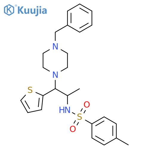 N-1-(4-benzylpiperazin-1-yl)-1-(thiophen-2-yl)propan-2-yl-4-methylbenzene-1-sulfonamide structure