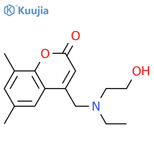 4-{ethyl(2-hydroxyethyl)aminomethyl}-6,8-dimethyl-2H-chromen-2-one structure